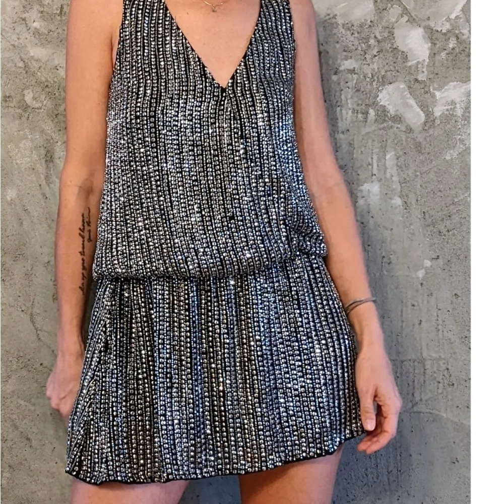 Parker Black sequinned Mini Dress